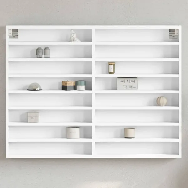 Armoire à vitrine blanc 100x8,5x75 cm bois d'ingénierie