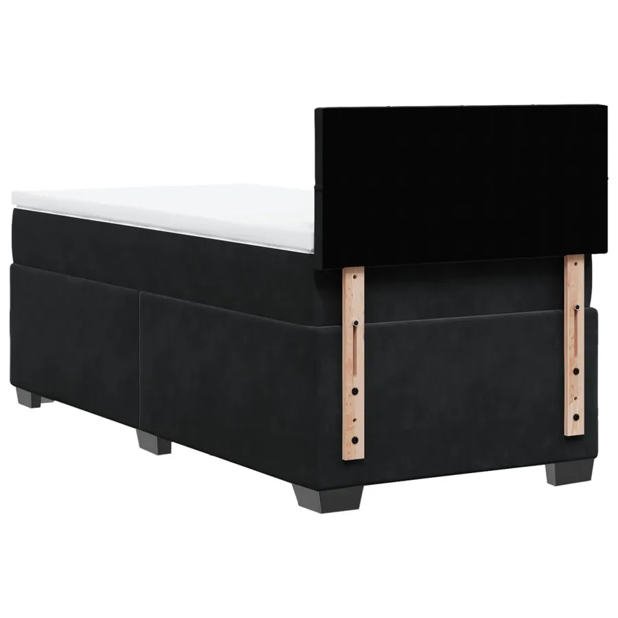 Sommier à lattes de lit avec matelas Noir 100x200 cm Velours - 8