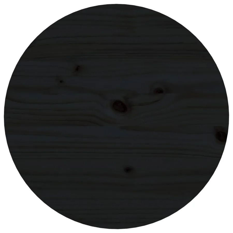 Table basse Noir Ø 55x60 cm Bois massif de pin - 6