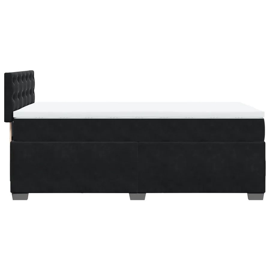 Sommier à lattes de lit avec matelas Noir 100x200 cm Velours - 7