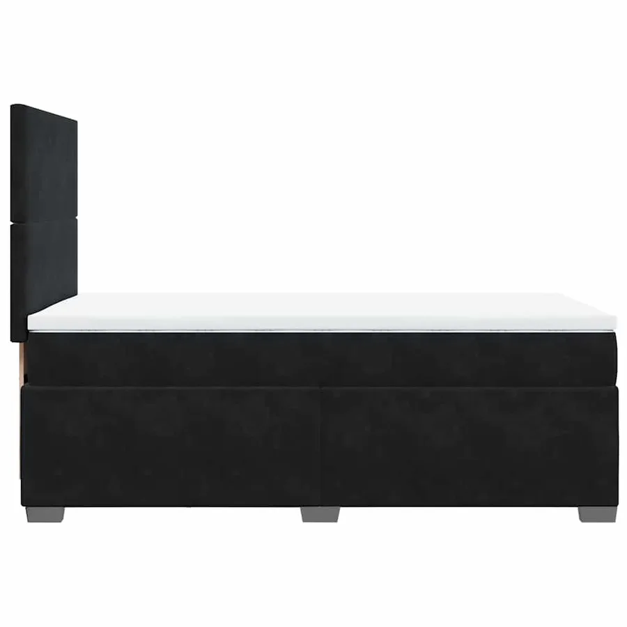 Sommier à lattes de lit avec matelas Noir 100x200 cm Velours - 12