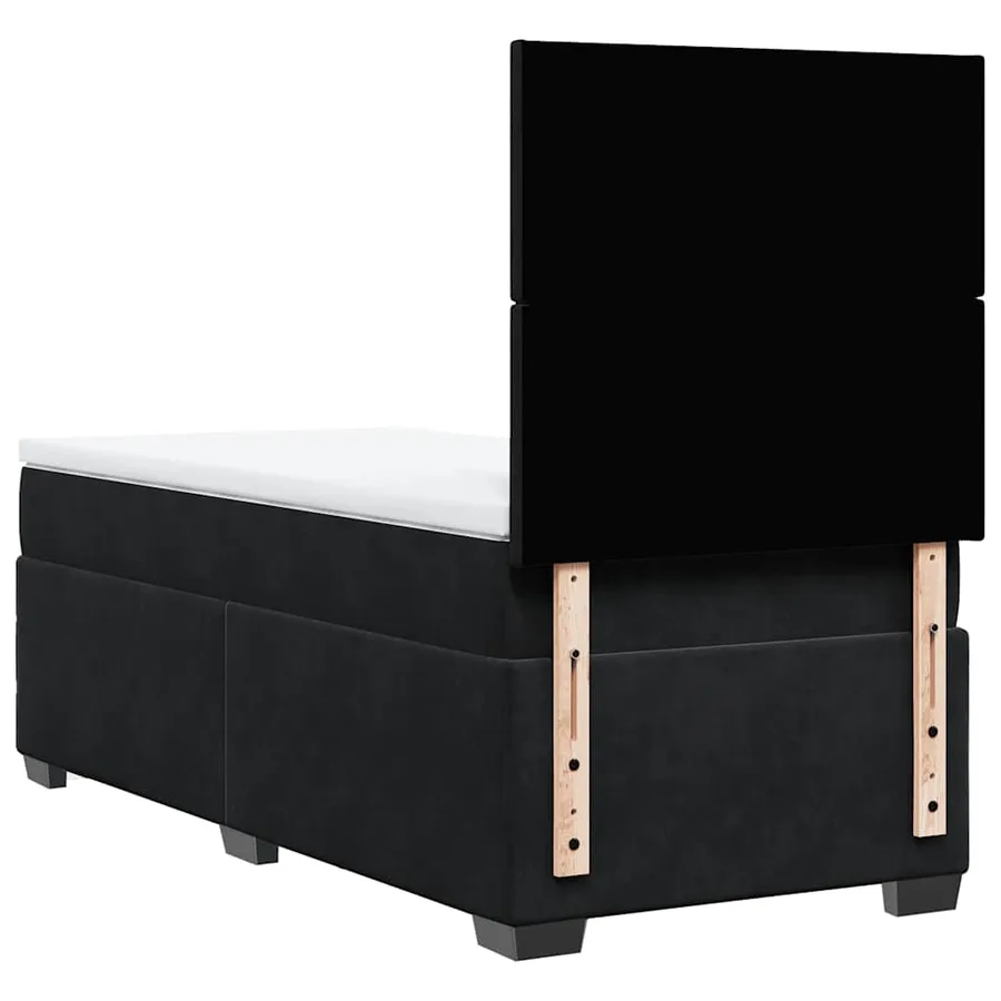 Sommier à lattes de lit avec matelas Noir 100x200 cm Velours - 13