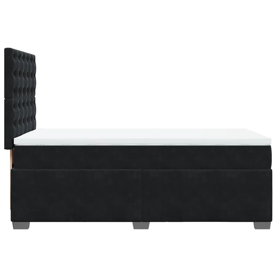 Sommier à lattes de lit avec matelas Noir 100x200 cm Velours - 9