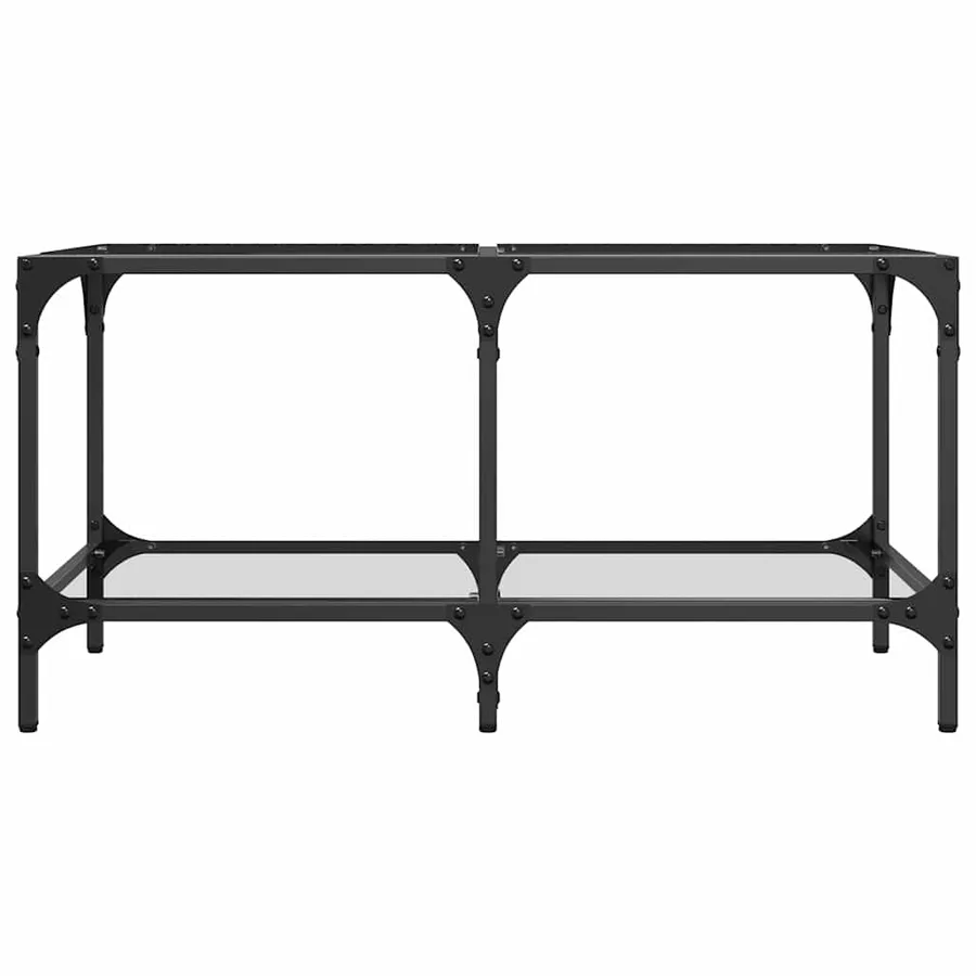 Table basse avec dessus en verre transparent 78,5x40x40cm acier - 4