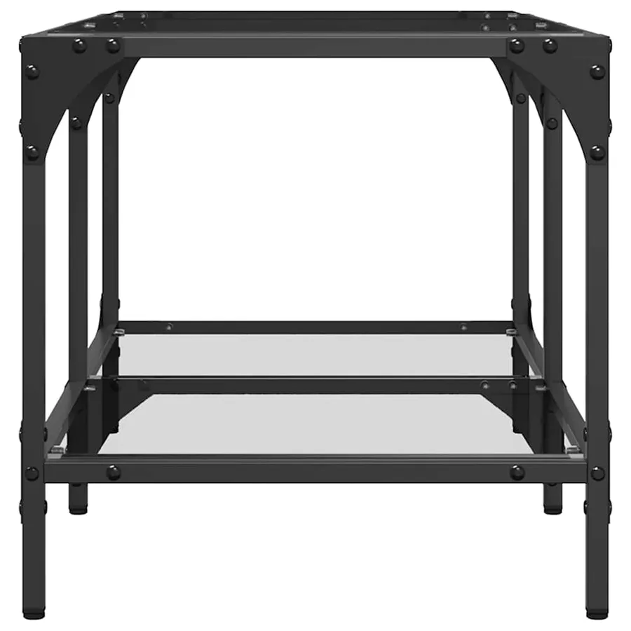 Table basse avec dessus en verre transparent 78,5x40x40cm acier - 5