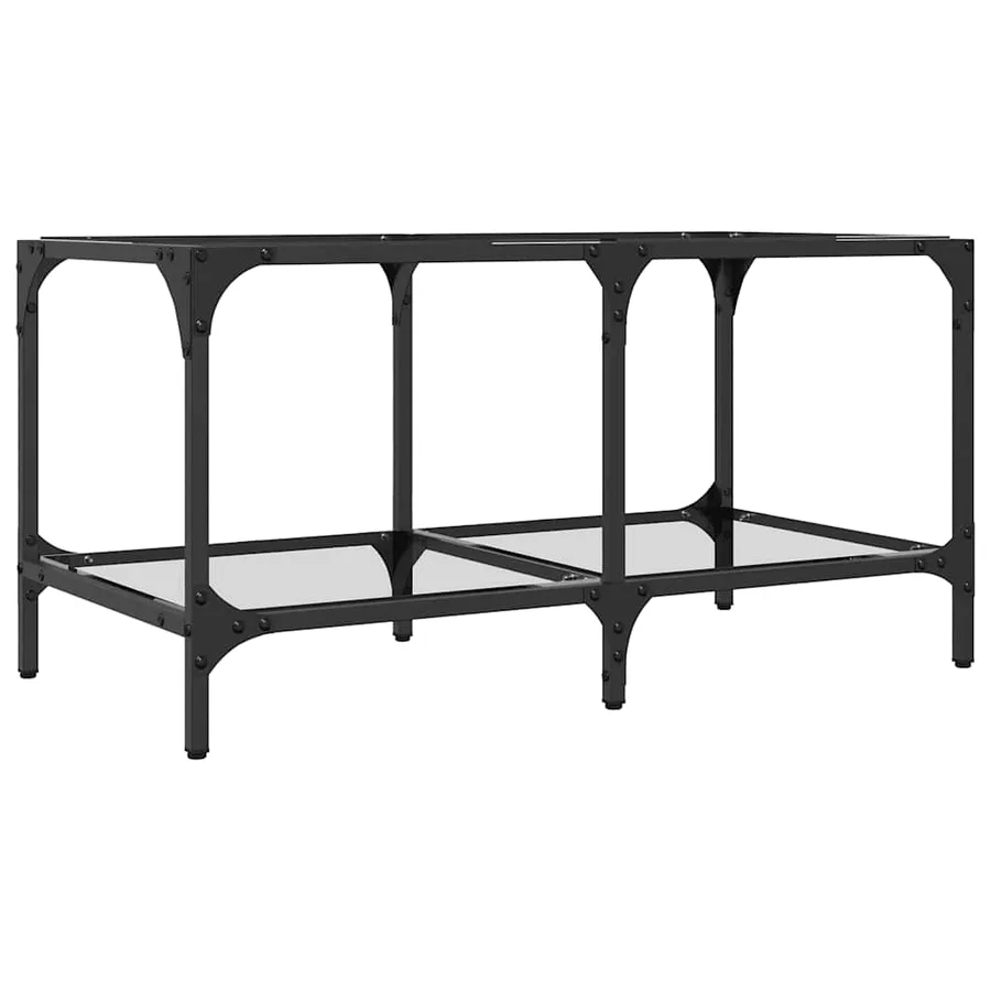 Table basse avec dessus en verre transparent 78,5x40x40cm acier - 6