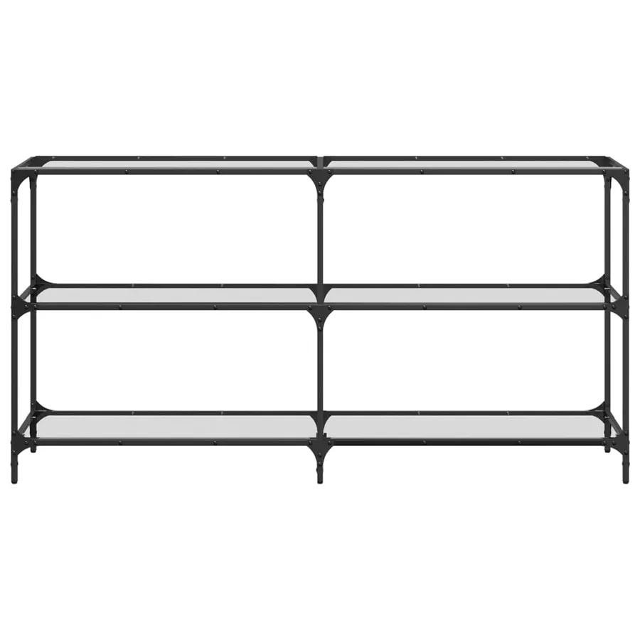 Table console avec dessus en verre transparent 158,5x30x81 cm - 4