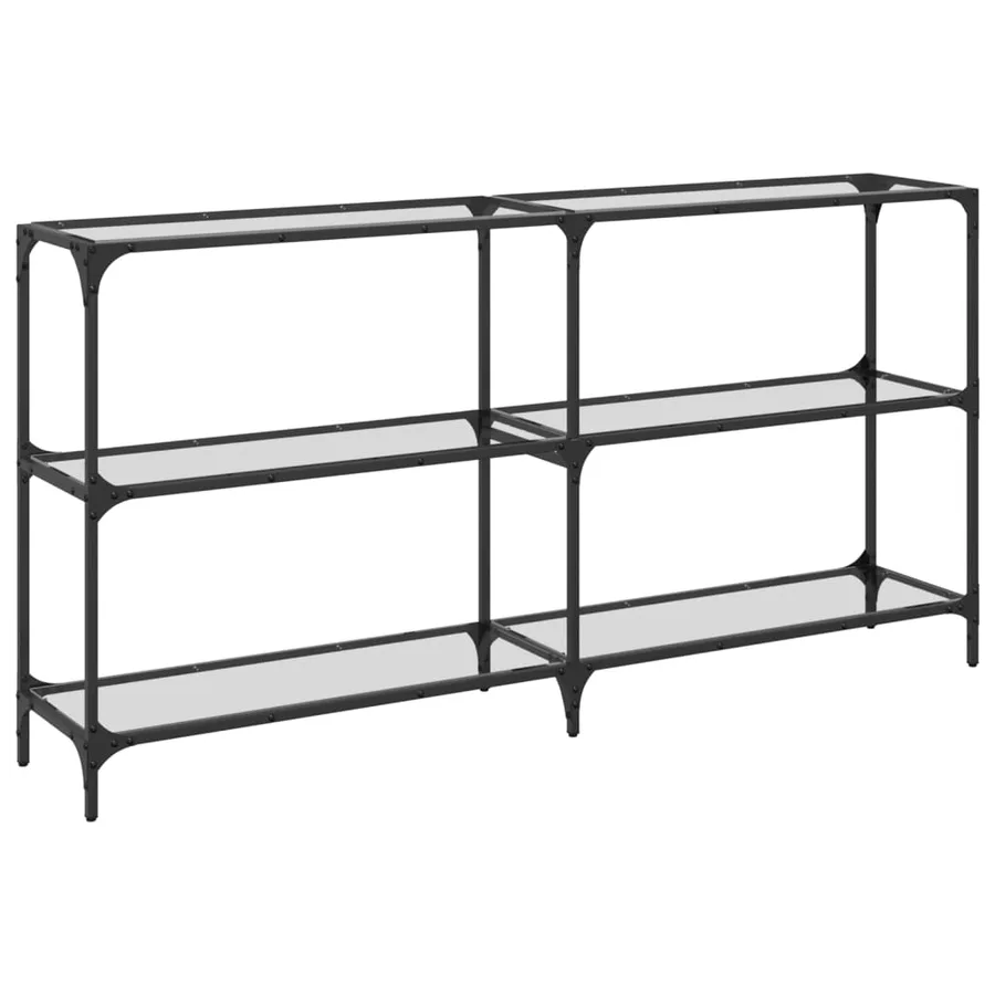 Table console avec dessus en verre transparent 158,5x30x81 cm - 6