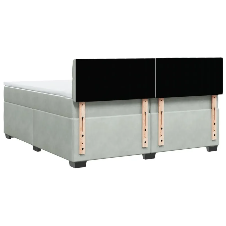 Sommier à lattes de lit et matelas Gris clair 200x200cm Velours - 10