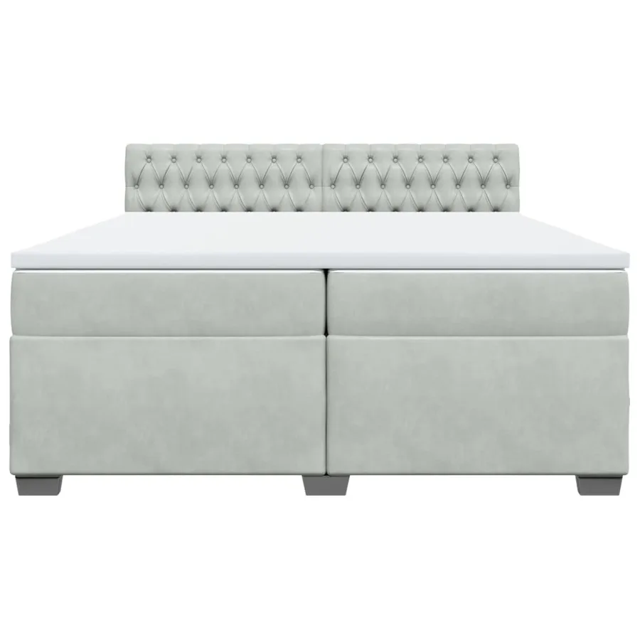 Sommier à lattes de lit et matelas Gris clair 200x200cm Velours - 4
