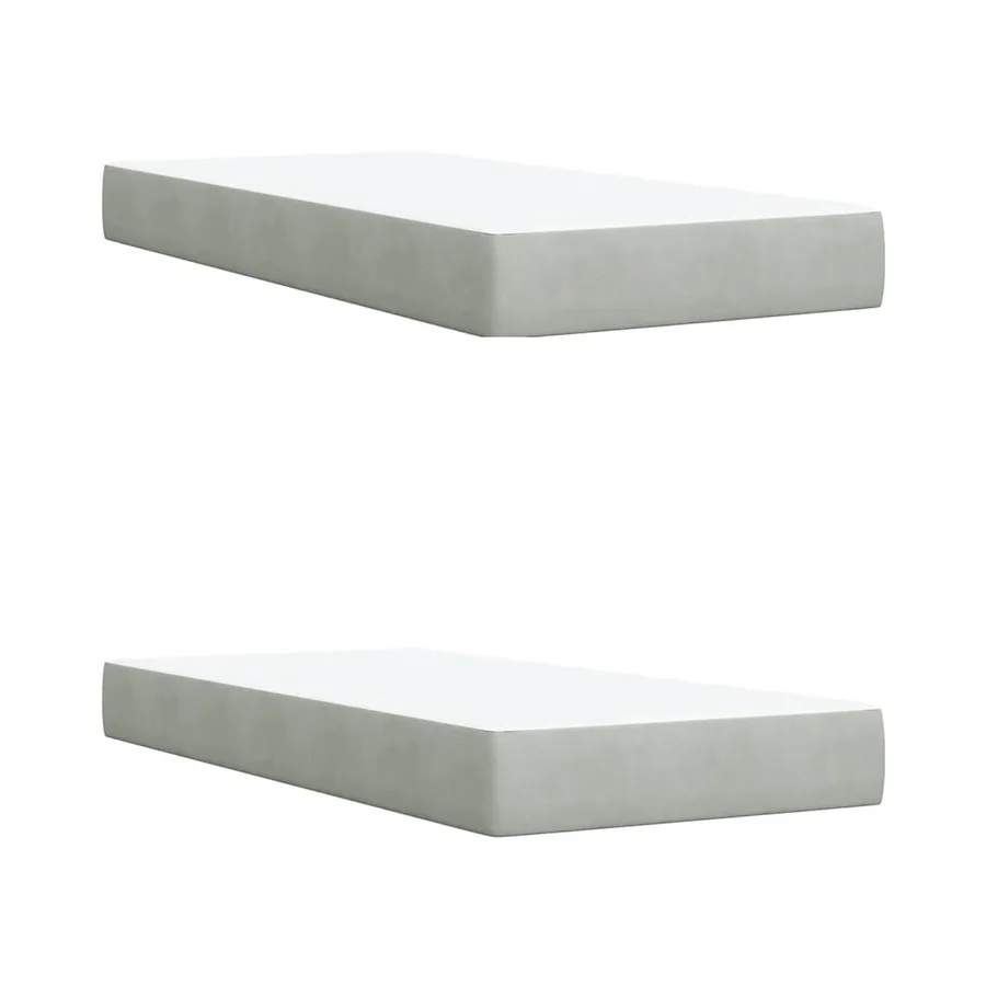 Sommier à lattes de lit et matelas Gris clair 200x200cm Velours - 6