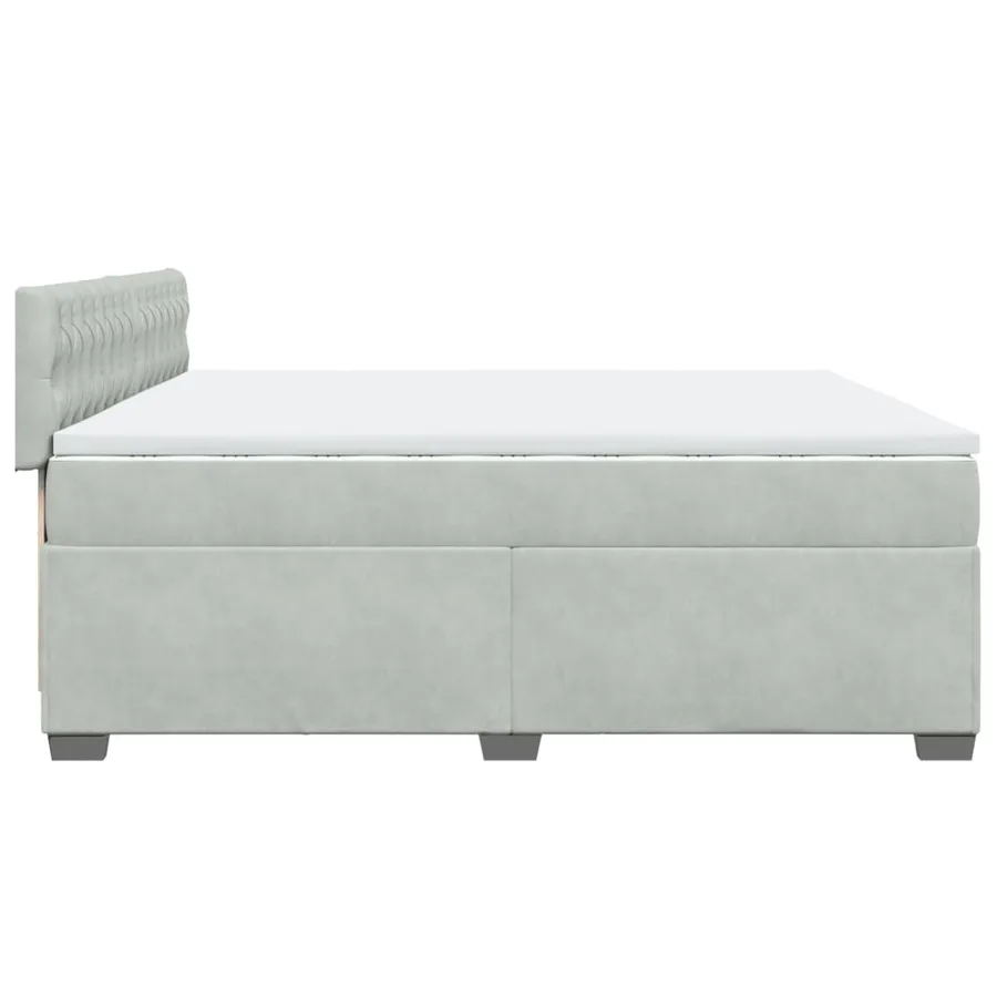 Sommier à lattes de lit et matelas Gris clair 200x200cm Velours - 9
