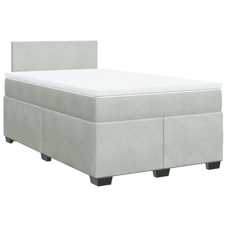 Sommier à lattes de lit et matelas Gris clair 120x200cm Velours - 3
