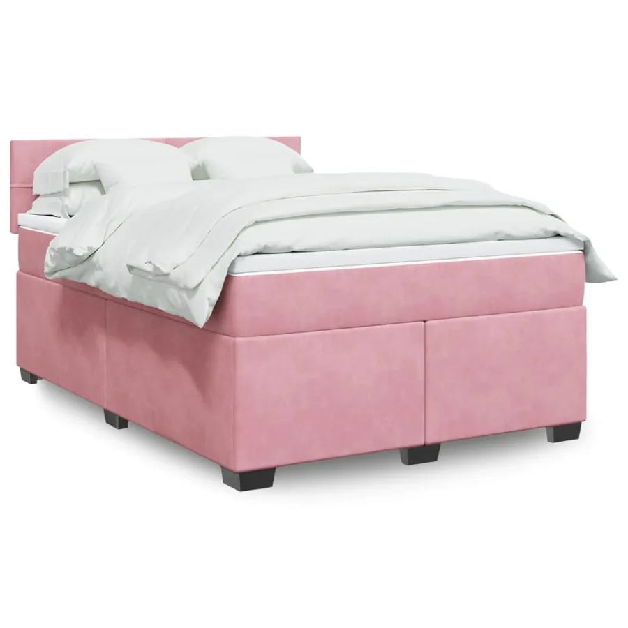 Sommier à lattes de lit avec matelas Rose 140x190 cm Velours
