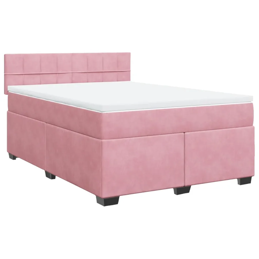 Sommier à lattes de lit avec matelas Rose 140x190 cm Velours - 2