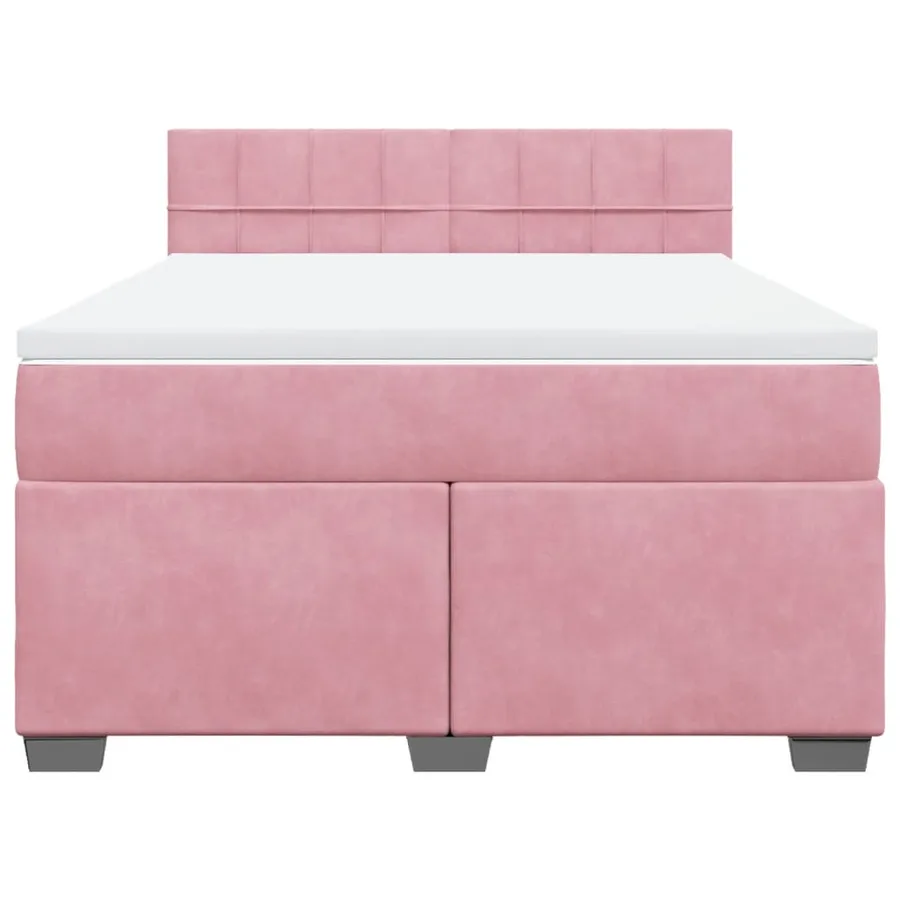 Sommier à lattes de lit avec matelas Rose 140x190 cm Velours - 4