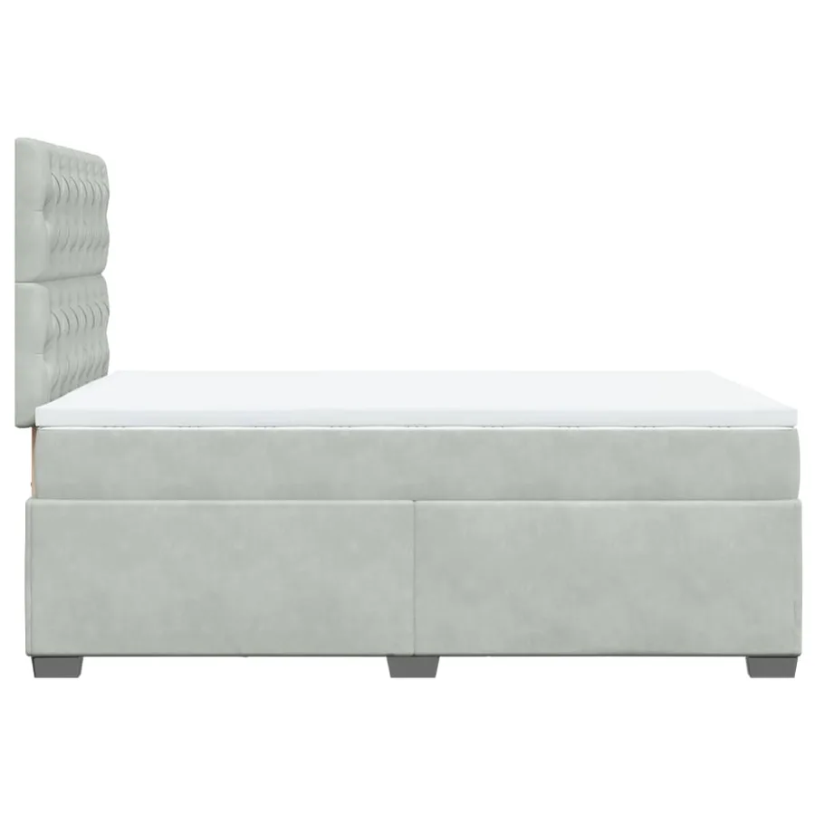 Sommier à lattes de lit et matelas gris clair 120x190cm velours - 11