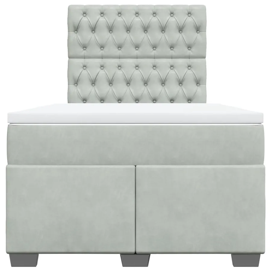 Sommier à lattes de lit et matelas Gris clair 120x200cm Velours - 4