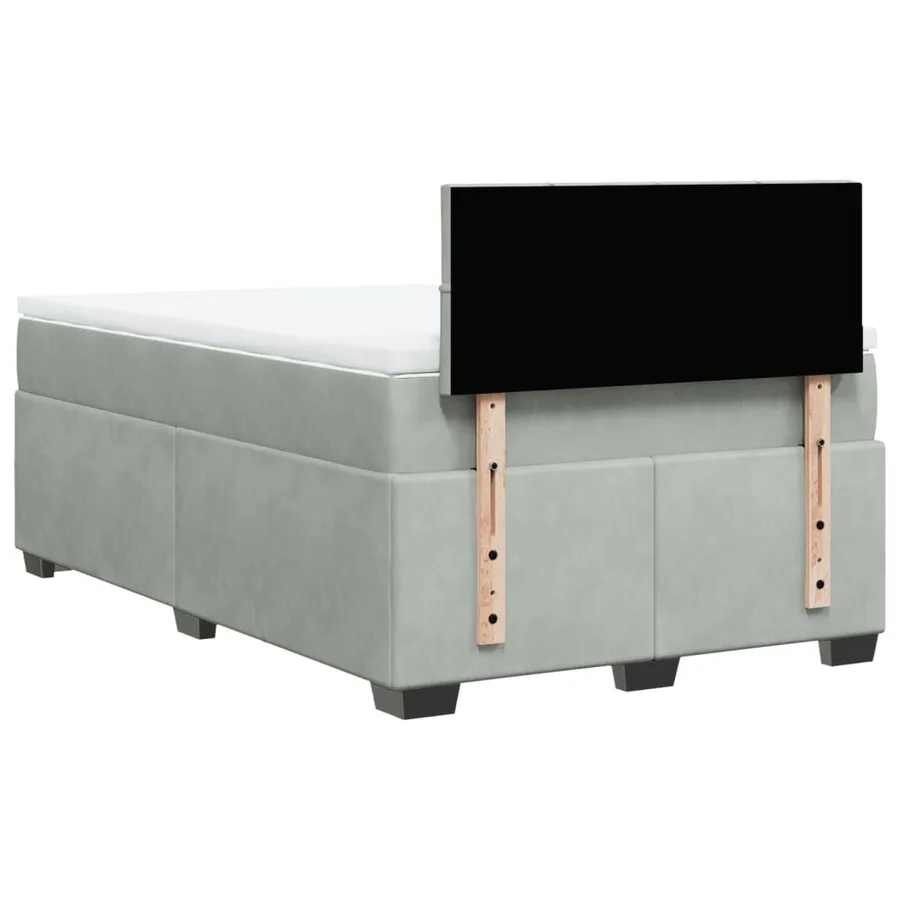 Sommier à lattes de lit et matelas Gris clair 120x200cm Velours - 10