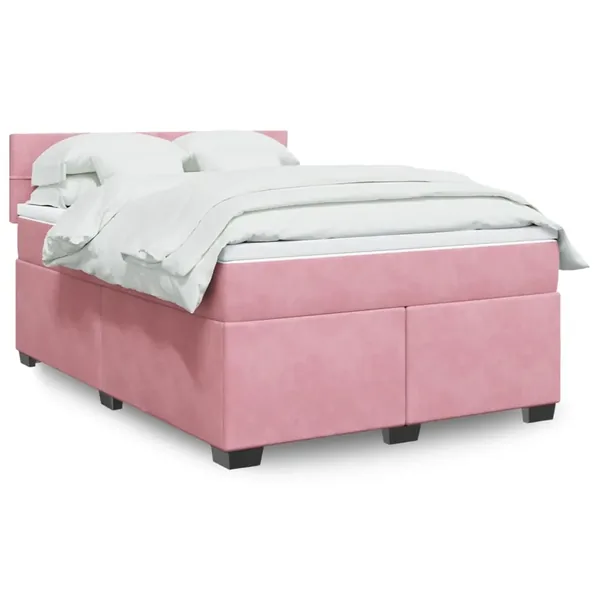 Sommier à lattes de lit avec matelas Rose 140x190 cm Velours