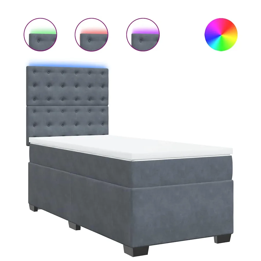 Sommier à lattes de lit avec matelas Gris foncé 100x200 cm - 2