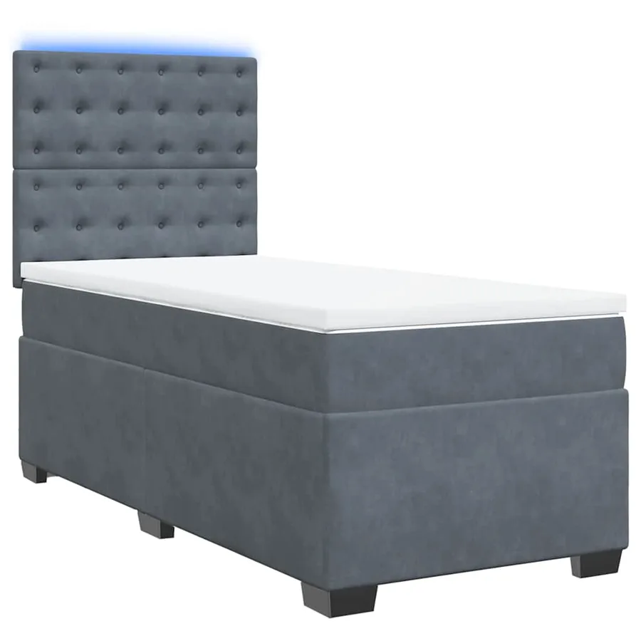 Sommier à lattes de lit avec matelas Gris foncé 100x200 cm - 3
