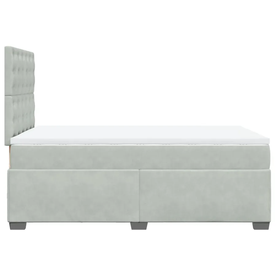 Sommier à lattes de lit et matelas gris clair 120x190cm velours - 11