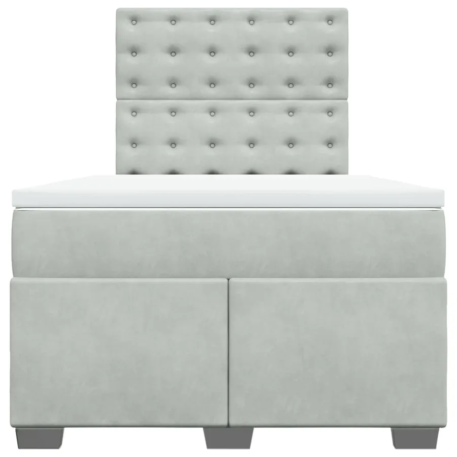 Sommier à lattes de lit et matelas gris clair 120x190cm velours - 6