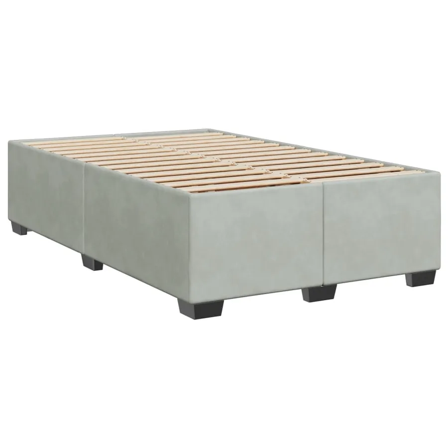 Sommier à lattes de lit et matelas gris clair 120x190cm velours - 8