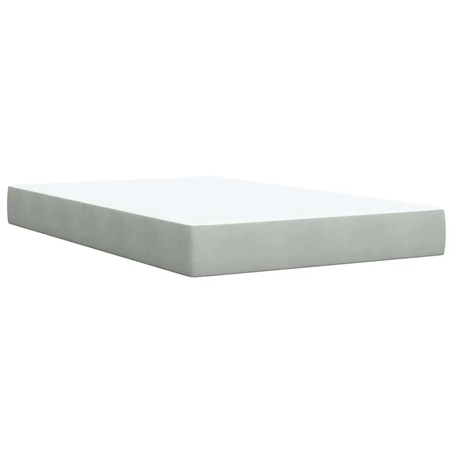 Sommier à lattes de lit et matelas gris clair 120x190cm velours - 9