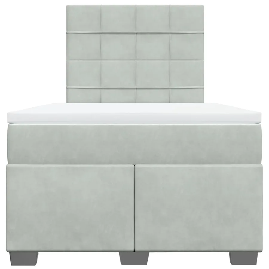 Sommier à lattes de lit et matelas gris clair 120x190cm velours - 6