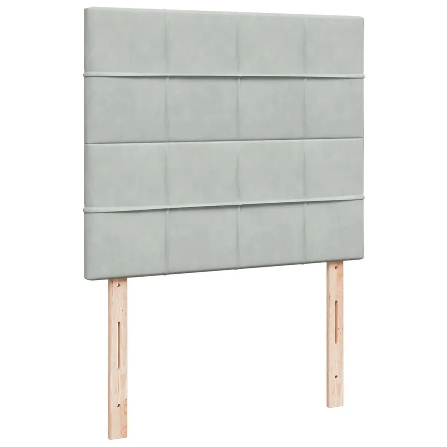 Sommier à lattes de lit et matelas gris clair 120x190cm velours - 7