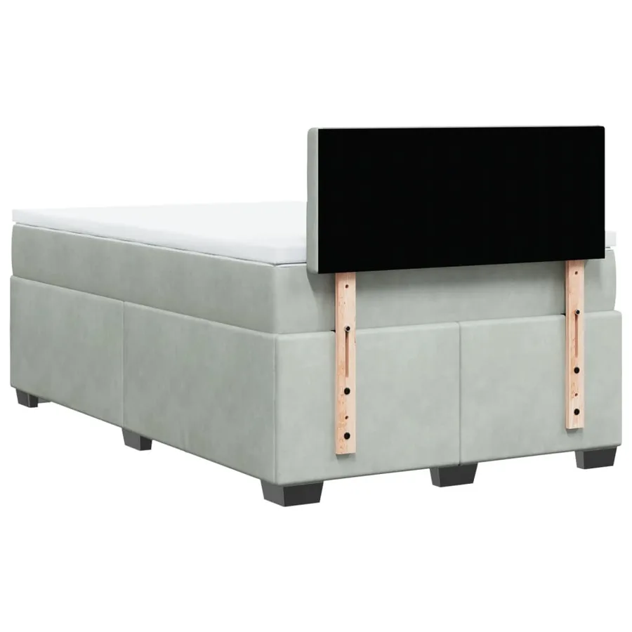 Sommier à lattes de lit et matelas Gris clair 120x200cm Velours - 10