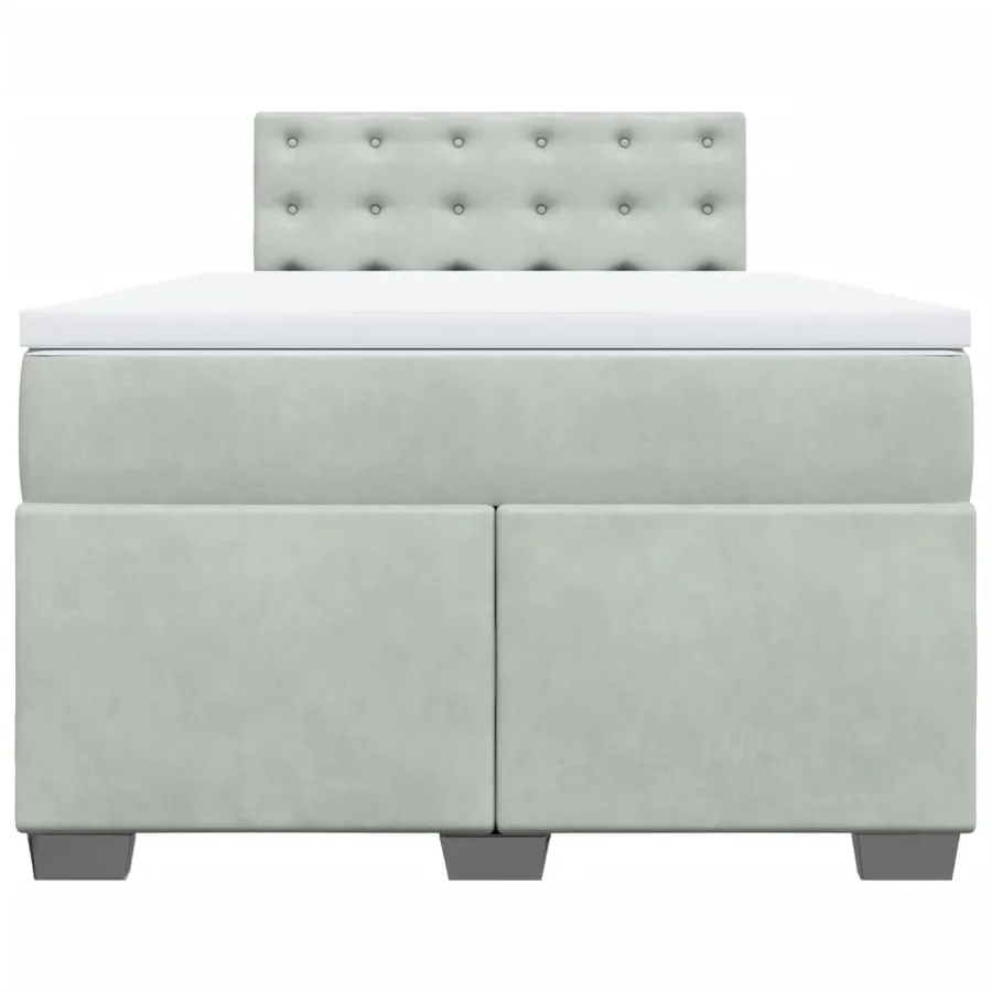 Sommier à lattes de lit et matelas Gris clair 120x200cm Velours - 4