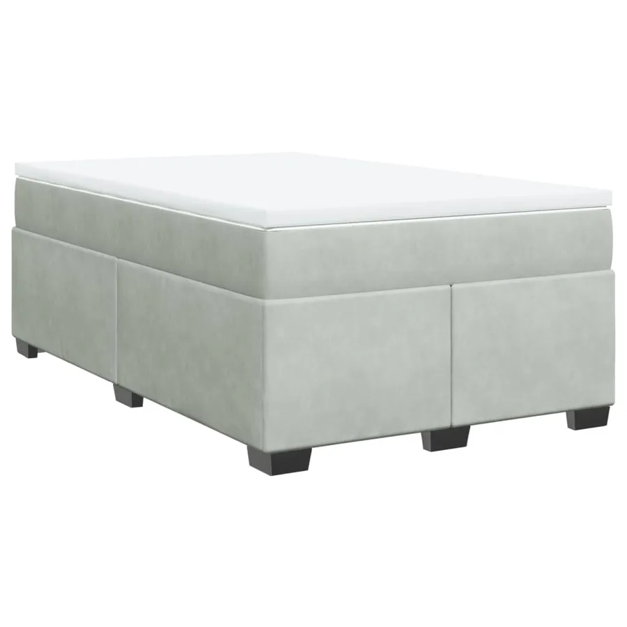 Sommier à lattes de lit et matelas gris clair 120x190cm velours - 2