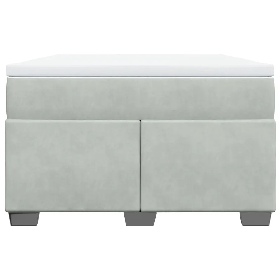 Sommier à lattes de lit et matelas gris clair 120x190cm velours - 4