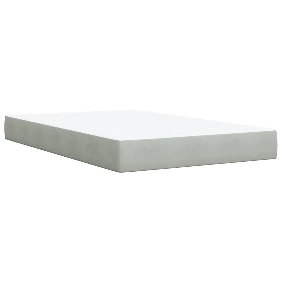 Sommier à lattes de lit et matelas gris clair 120x190cm velours - 6