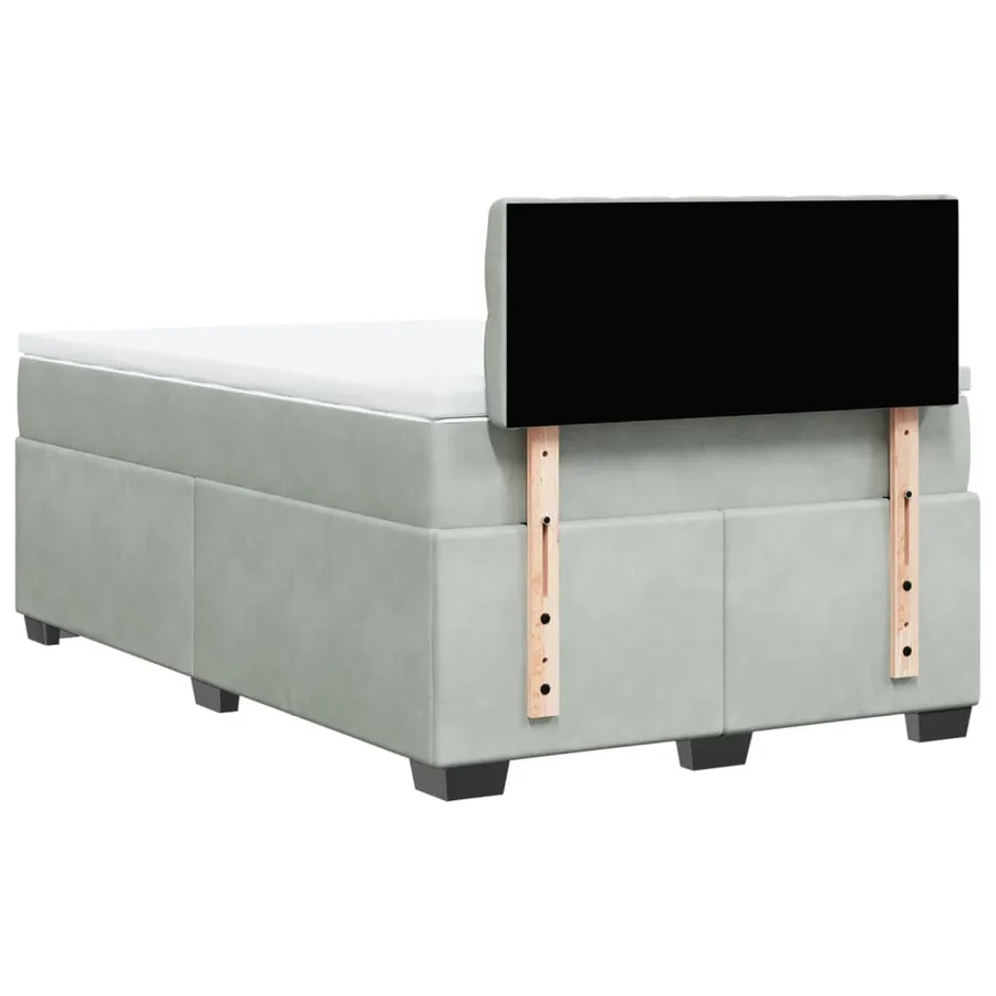 Sommier à lattes de lit et matelas Gris clair 120x200cm Velours - 12