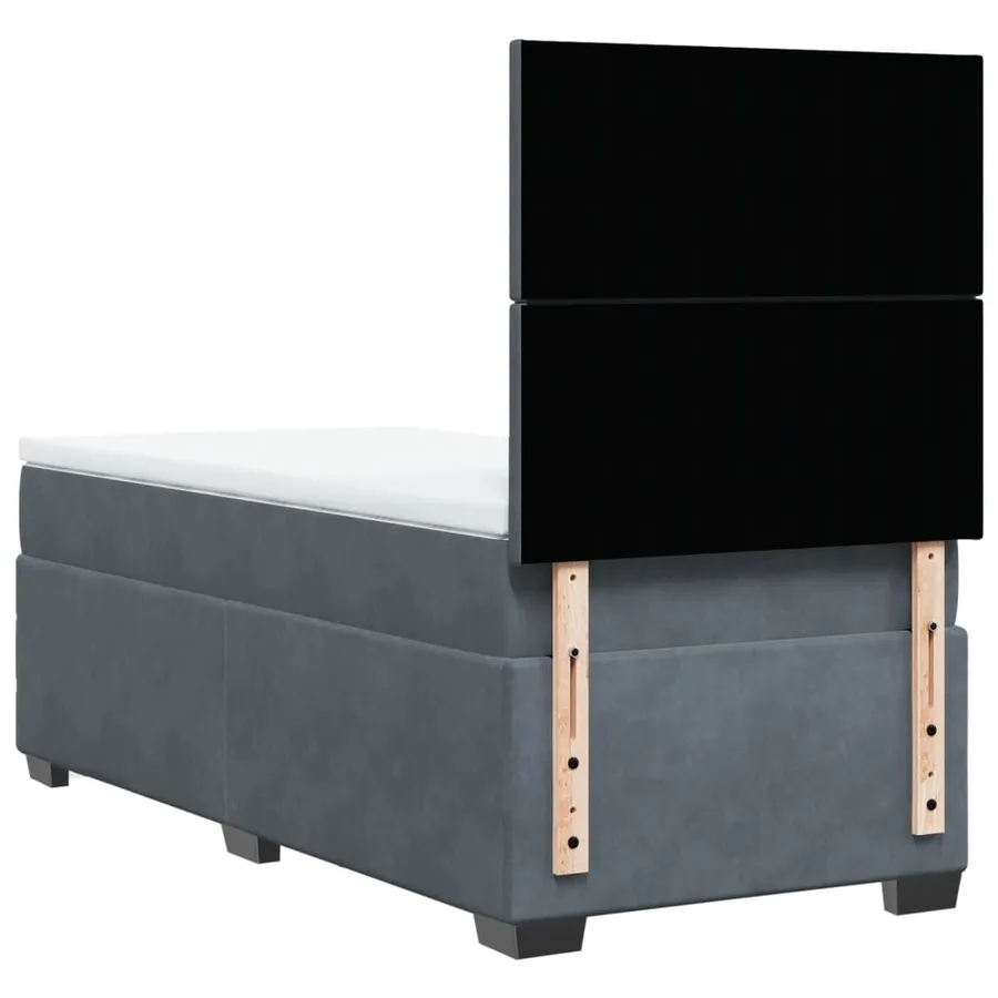 Sommier à lattes de lit avec matelas Gris foncé 100x200 cm - 10