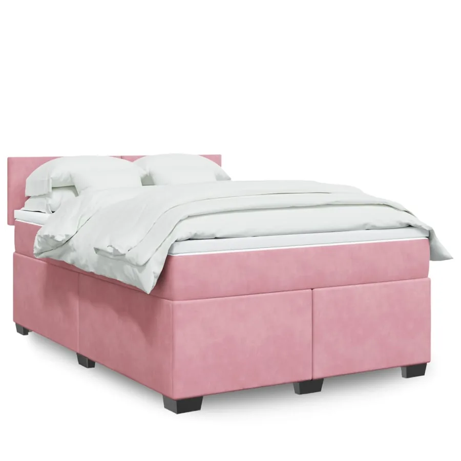 Sommier à lattes de lit avec matelas Rose 140x190 cm Velours