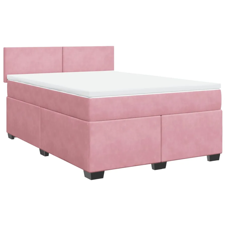 Sommier à lattes de lit avec matelas Rose 140x190 cm Velours - 3