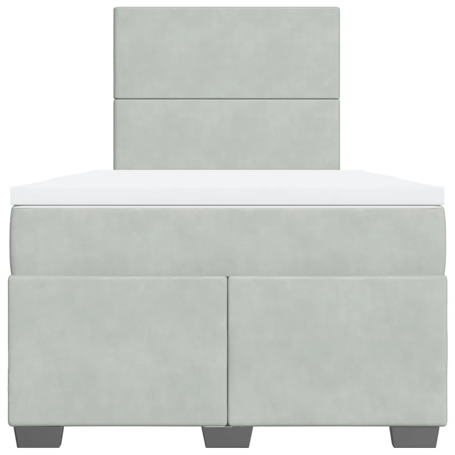 Sommier à lattes de lit et matelas Gris clair 120x200cm Velours - 4