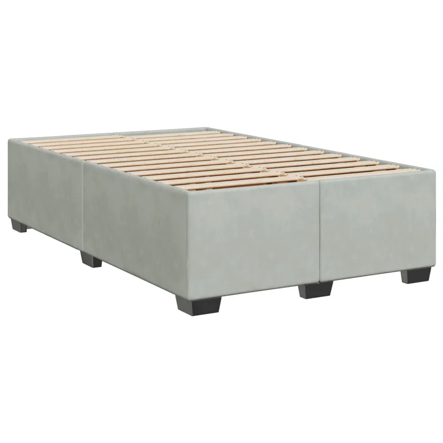 Sommier à lattes de lit et matelas Gris clair 120x200cm Velours - 5