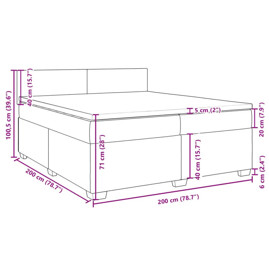 Sommier à lattes de lit avec matelas Rose 200x200 cm Velours - 13