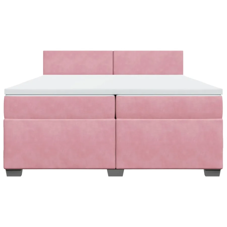 Sommier à lattes de lit avec matelas Rose 200x200 cm Velours - 4