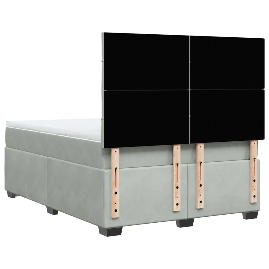Sommier à lattes de lit et matelas Gris clair 140x190cm Velours - 10