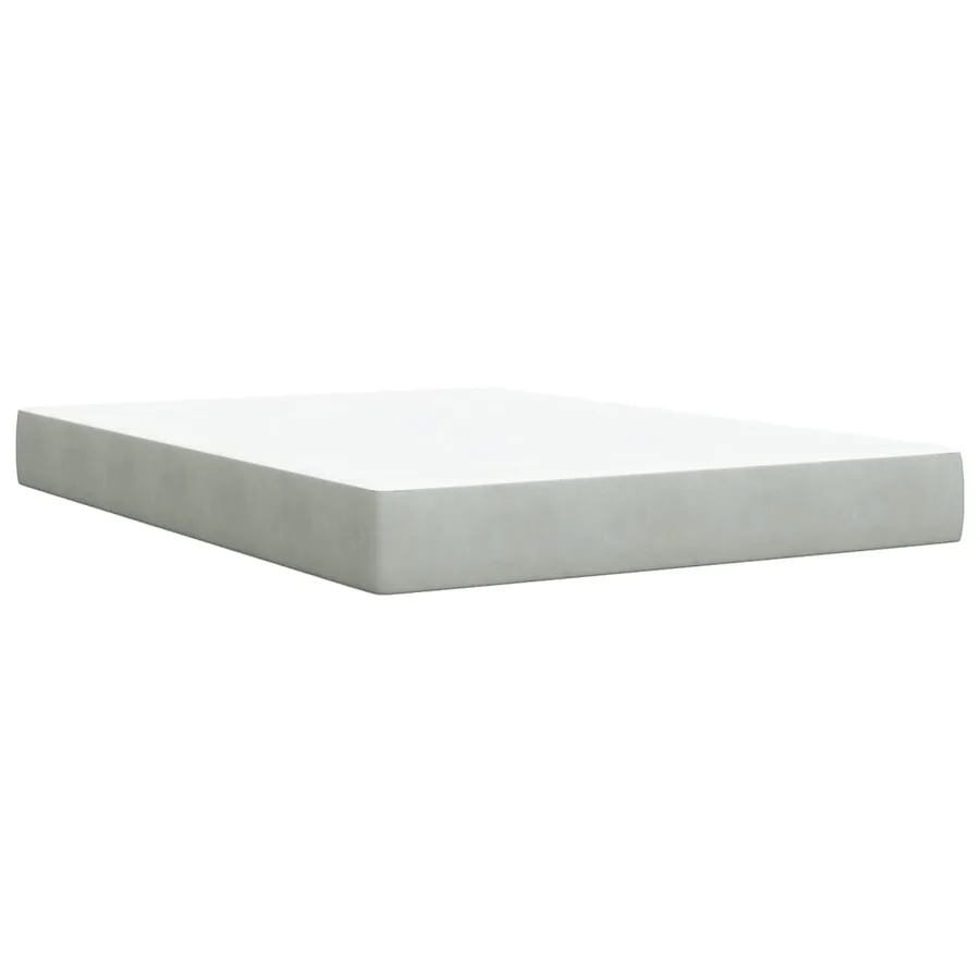 Sommier à lattes de lit et matelas Gris clair 140x190cm Velours - 6