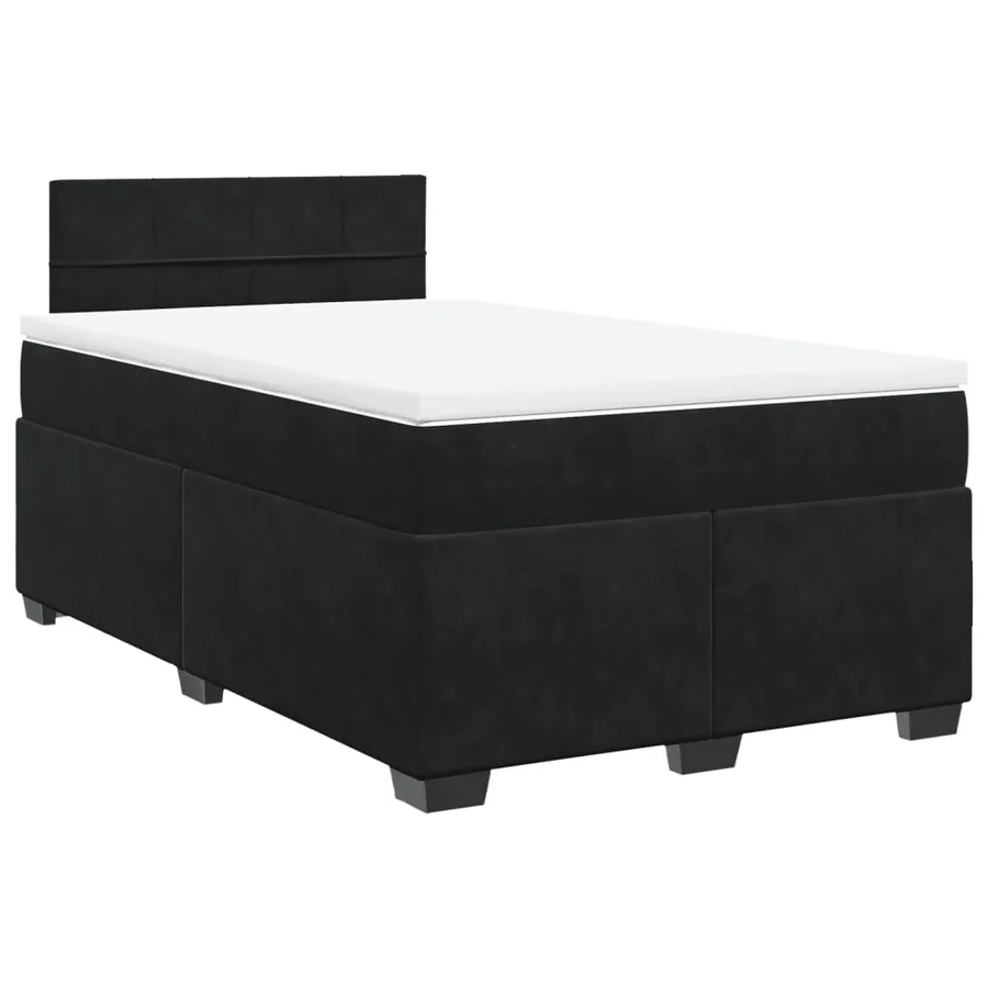 Sommier à lattes de lit avec matelas noir 120x190 cm velours - 3