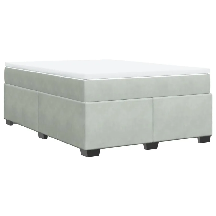 Sommier à lattes de lit et matelas Gris clair 140x190cm Velours - 2
