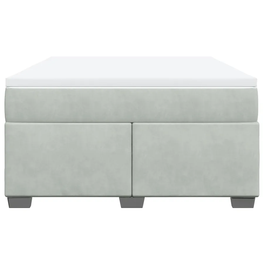 Sommier à lattes de lit et matelas Gris clair 140x190cm Velours - 4